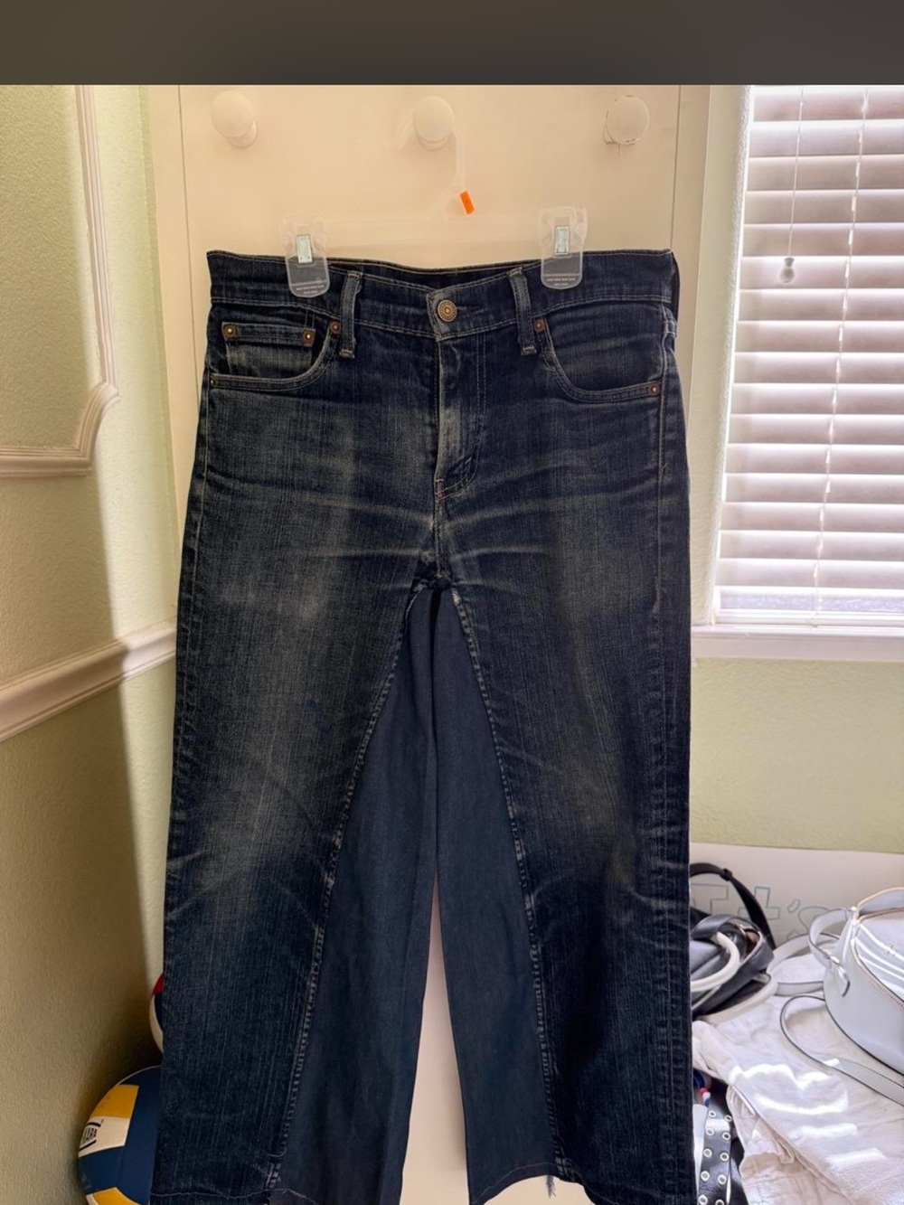 Levi's Blue Denim Jeans with Tan Leather Patch and Red Logo